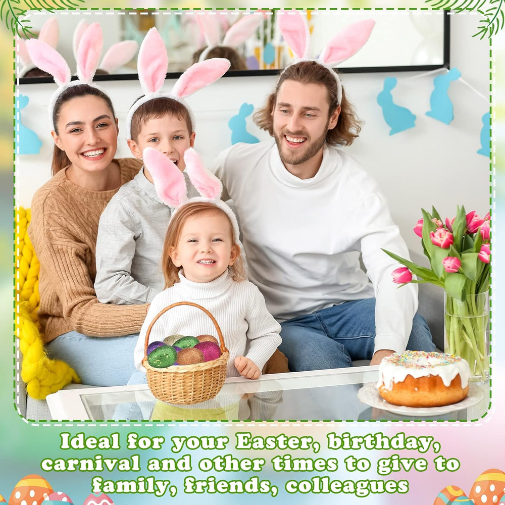 60 Pcs Plastic Easter Eggs Glitter Easter Fillable Eggs Bulk Empty Surprise Eggs