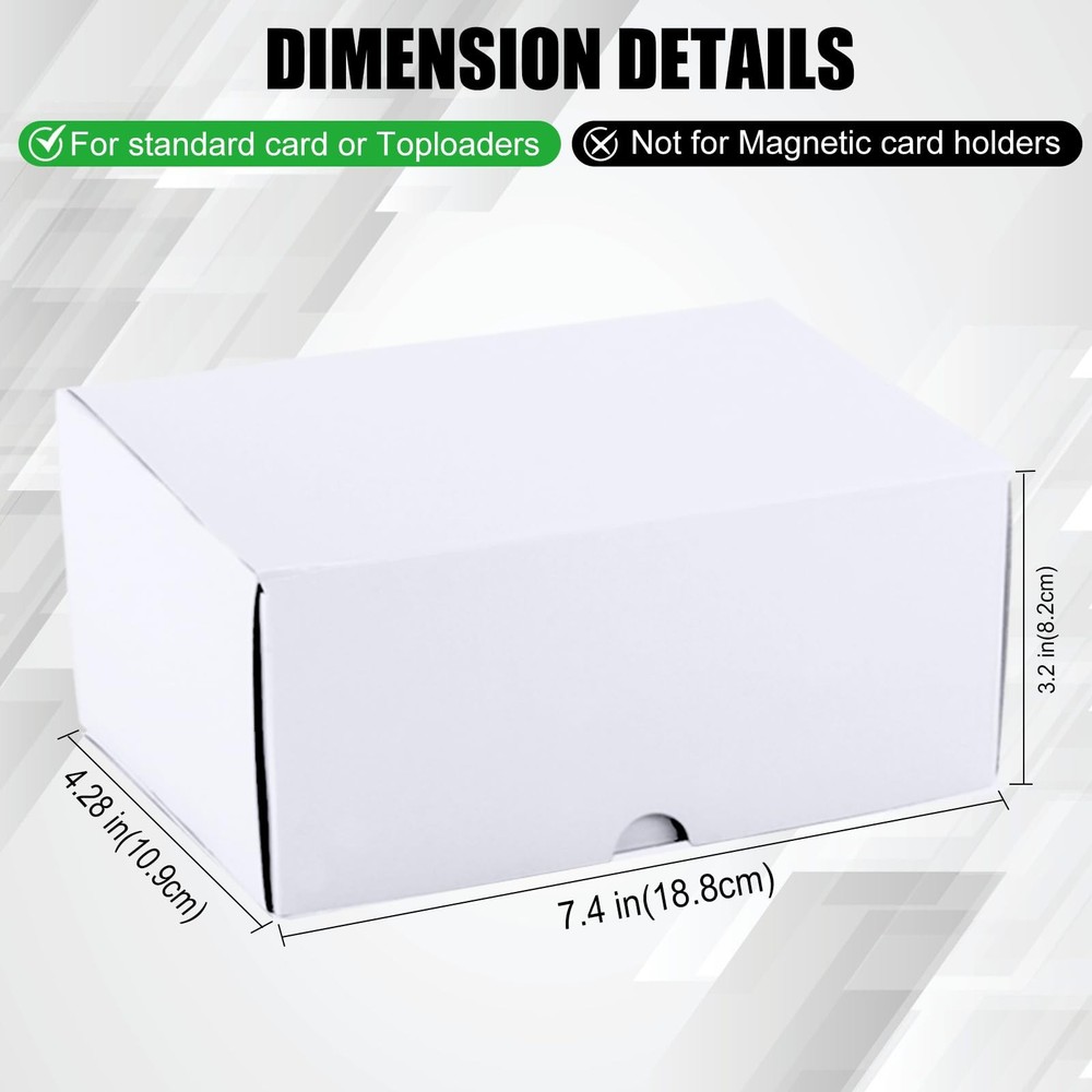 Toploader Trading Card Storage Box, 4-Pack 100 Count White Corrugated Cardboa...