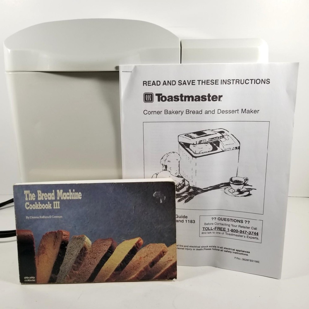 Toastmaster Corner Bakery Bread Maker Bread Box Dessert Machine 1183N & Cookbook