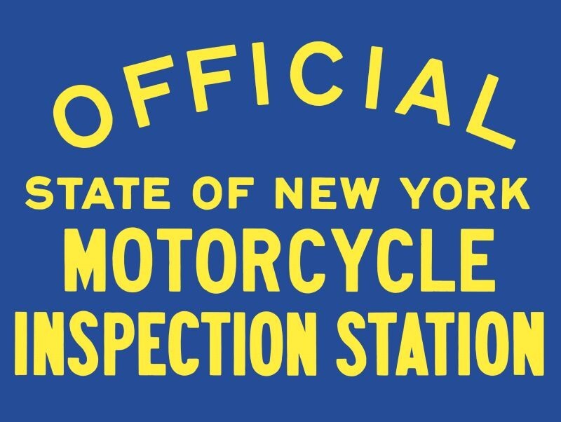 State of New York Motorcycle Inspection NEW METAL SIGN: 9x12" Free Shipping