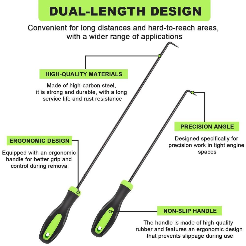 12PCS Automotive Hook and Pick Tool Set,Long & Mini Precision Puller Remover ...