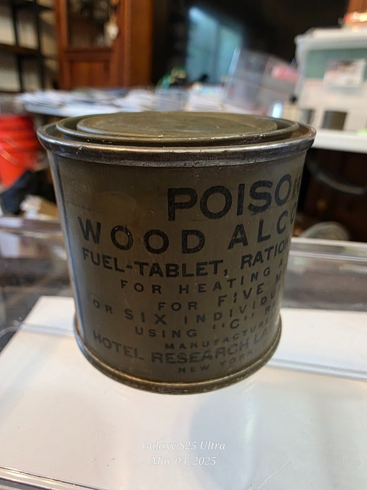 GI WWII Wood Alcohol C Ration Heater Can