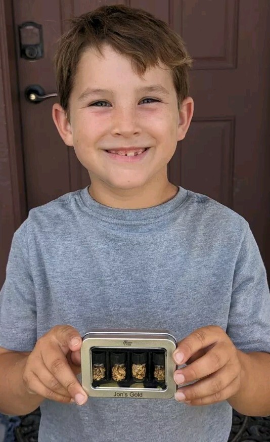 Gold Nugget Display Box 4 Glass Vials CUSTOMIZABLE Mining and Prospecting Case