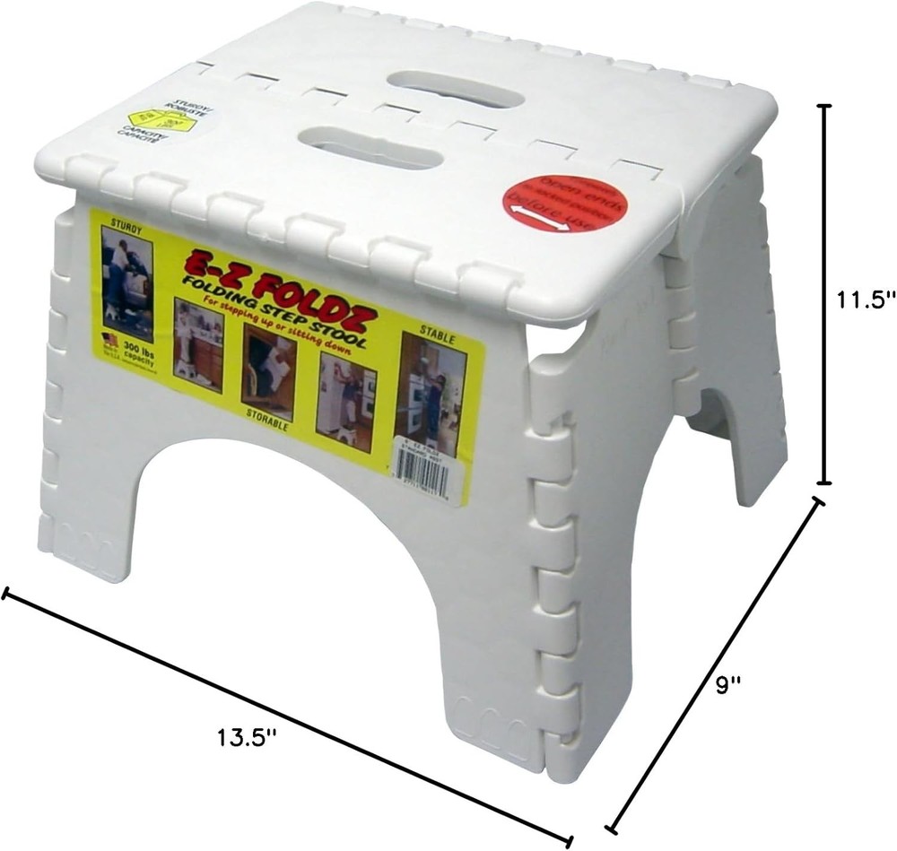 Best Step Stool with Textured Pattern, Durable & Lightweight Plastic - White