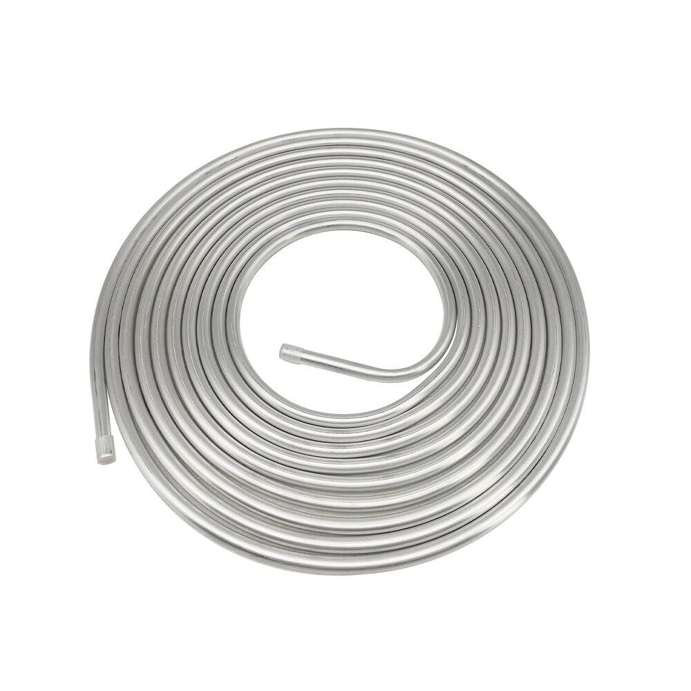 Diameter 25' Performance 3/8" Coiled Tubing Fuel Line Aluminum Silver New
