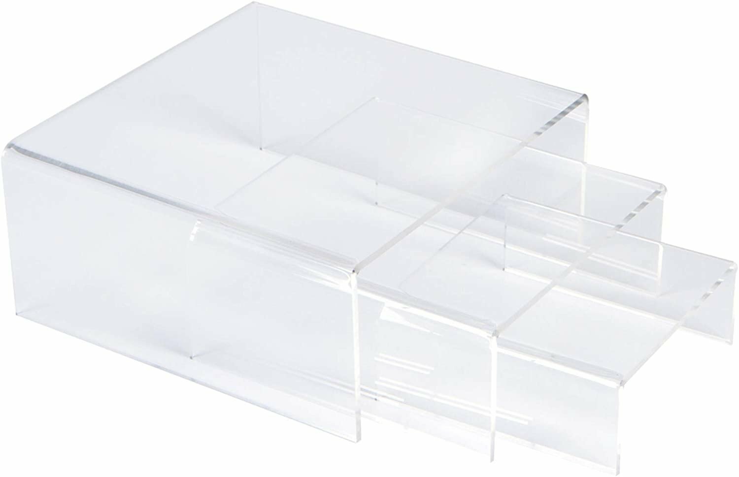 ​​[3-Set] SimbaLux® Acrylic Display Risers Clear Stand Medium Low Profile Tiered