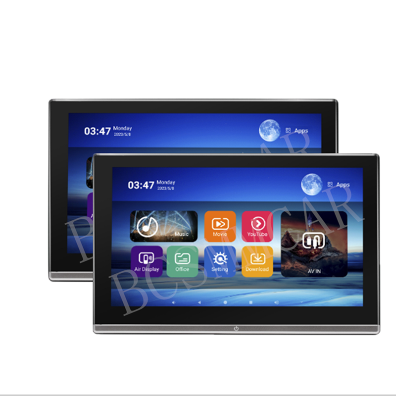 2pcs Android 11 Car TV Touch Screen Headrest Monitor For Rear Seat Entertainment