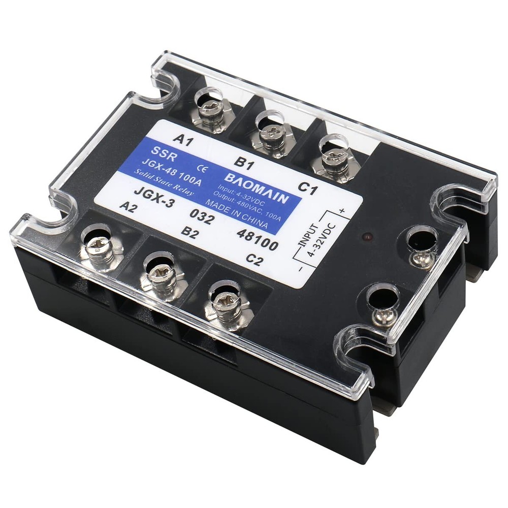 3 Phase Solid State Relay 4-32 VDC Input 480VAC 100 Amp Output DC/AC