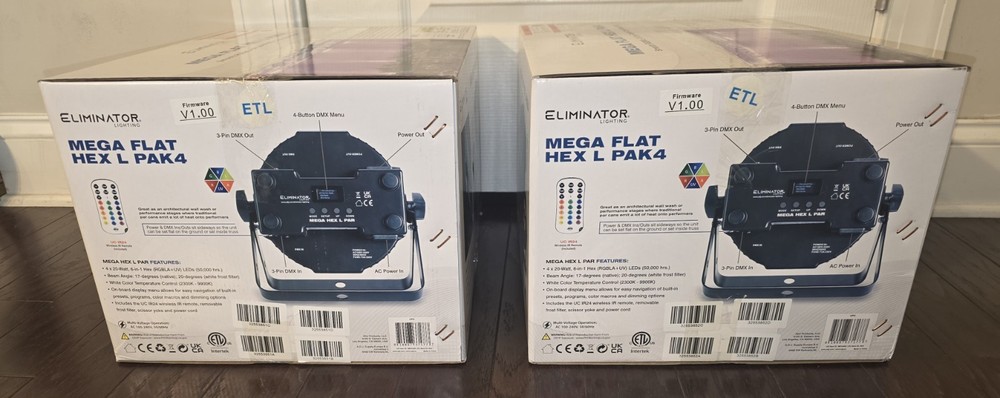 Eliminator Lighting Mega Flat Hex L PAK-4
