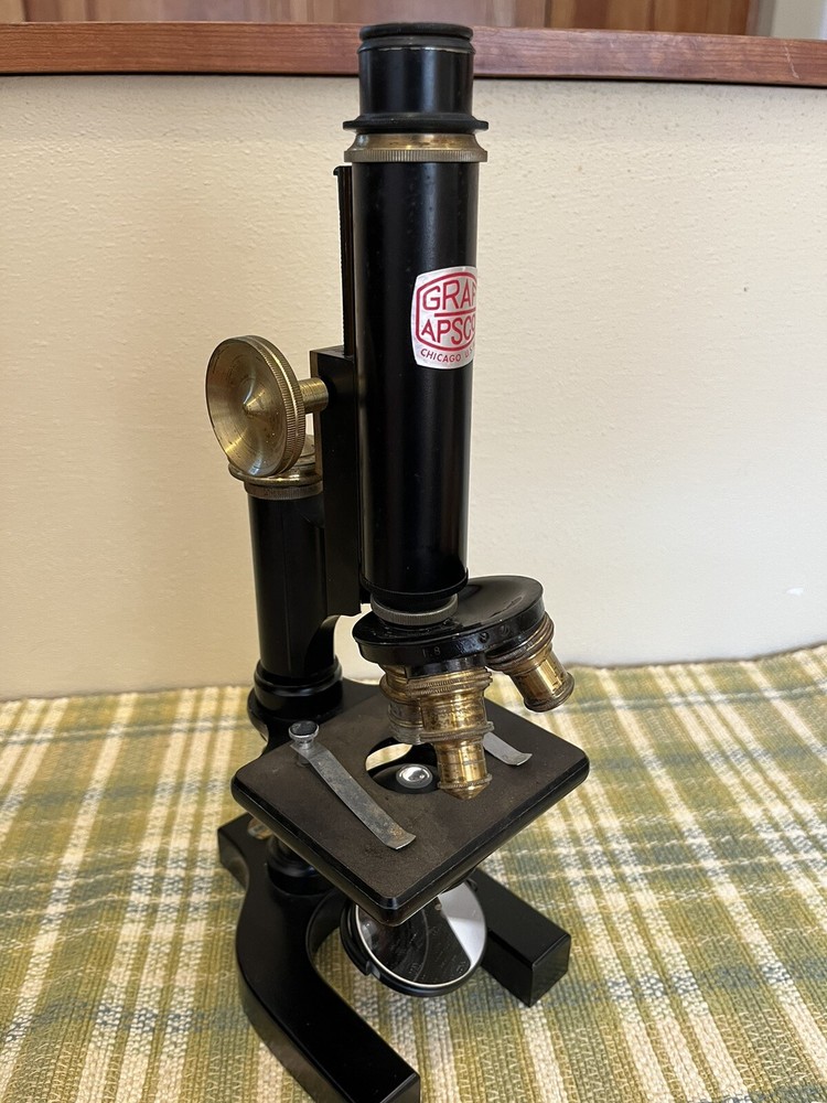 Vintage Graf Apsco Microscope with working Light c.1946