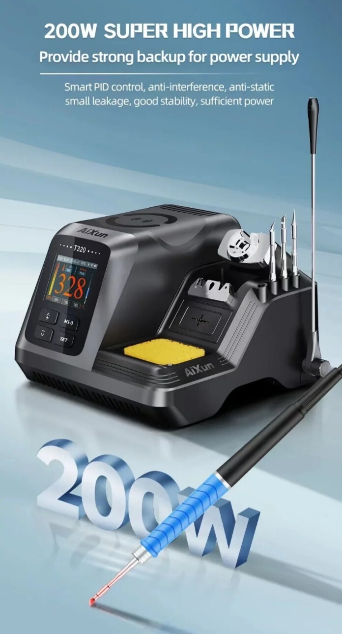 JCID AIXUN T320 Smart Soldering Station With T210 and T245, 2 Handles 6 Tips