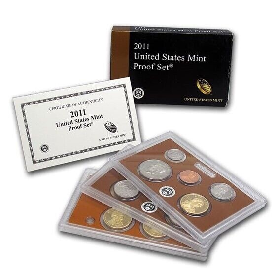 US Mint Proof Set 2011 Complete 14 Coin Estate Lot Collection Lot Of 3