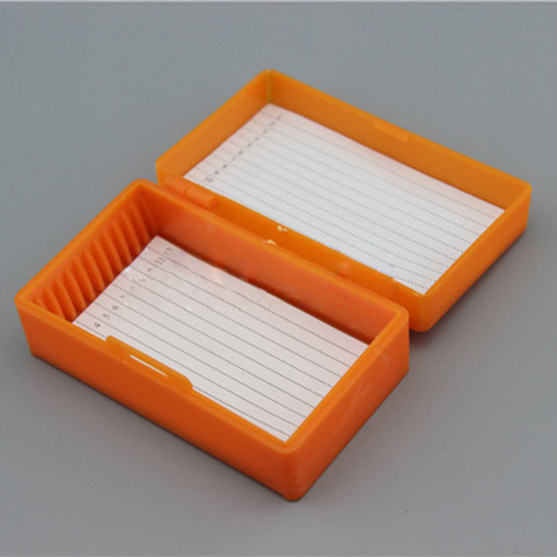 10PC Portable Pocket Lab ABS Plastic Microscope Slides Holder Case Dispenser Box