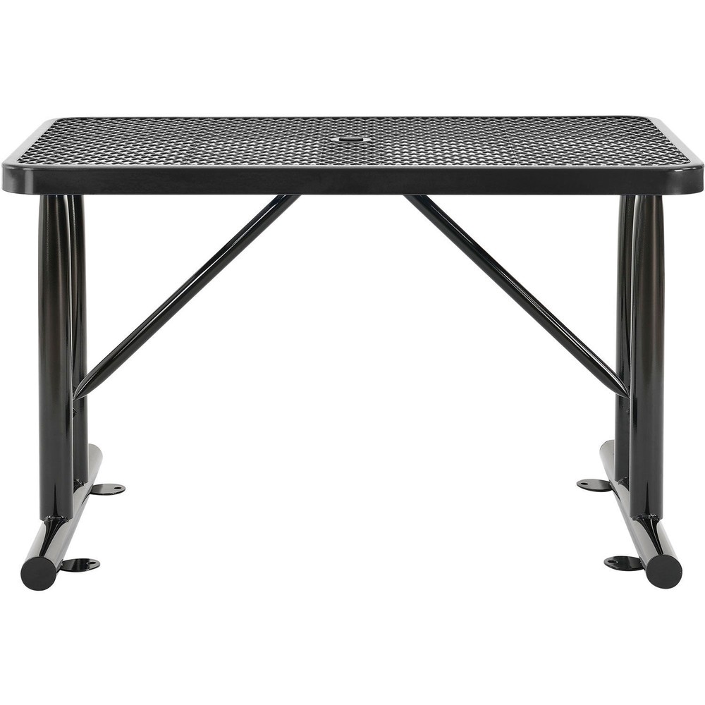 4' Rectangular Expanded Metal Outdoor Table Black