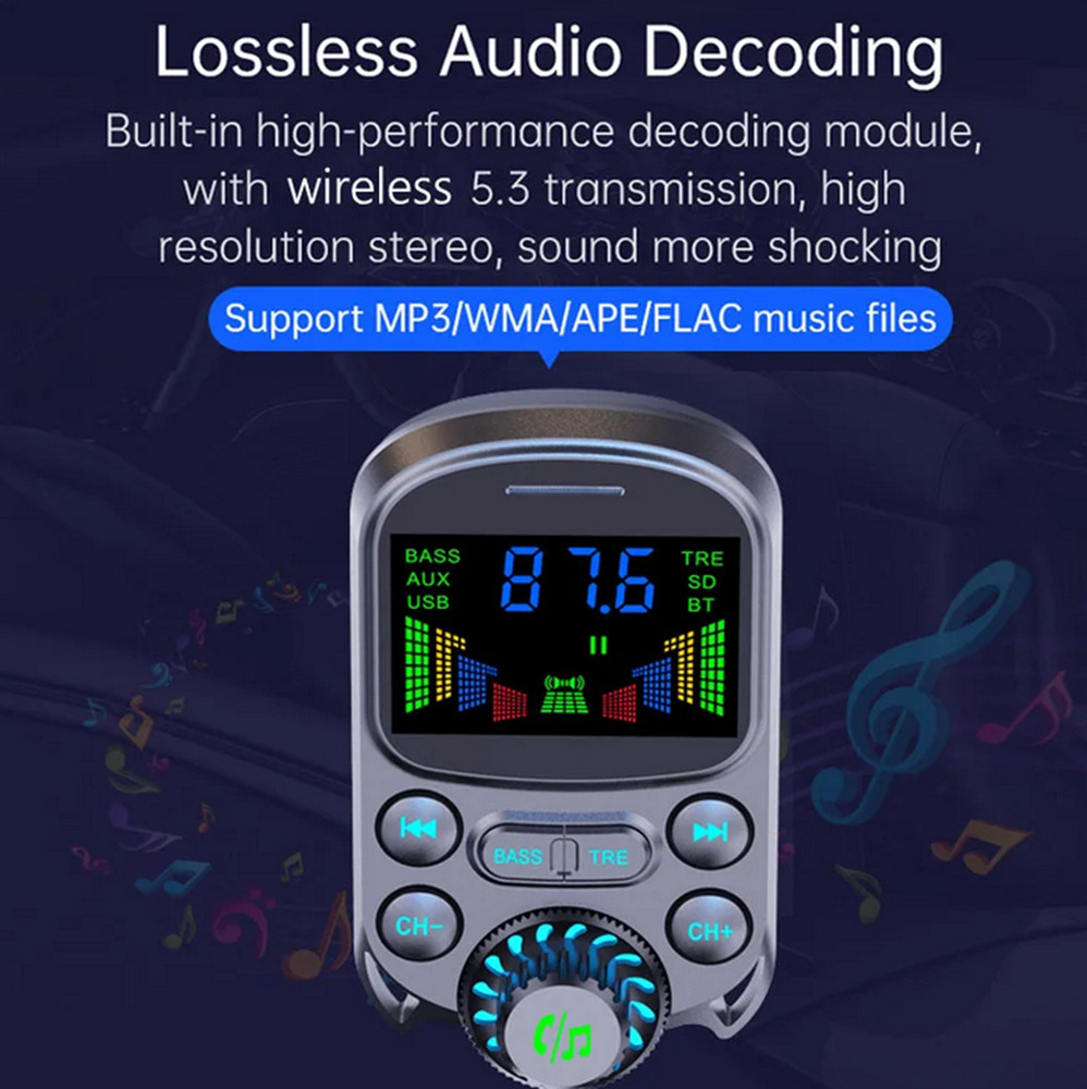 Bluetooth Car FM Transmitter MP3 Player Hands-free Radio Adapter Kit USB Charger