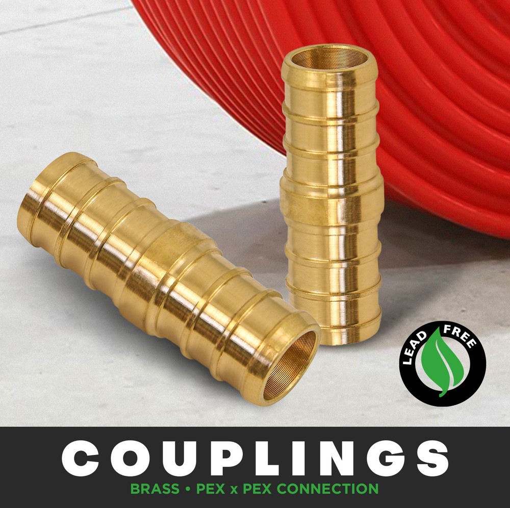 3/4 in PEX X PEX Straight Coupling Barb Connector Pipe Fitting Brass (10 pack)