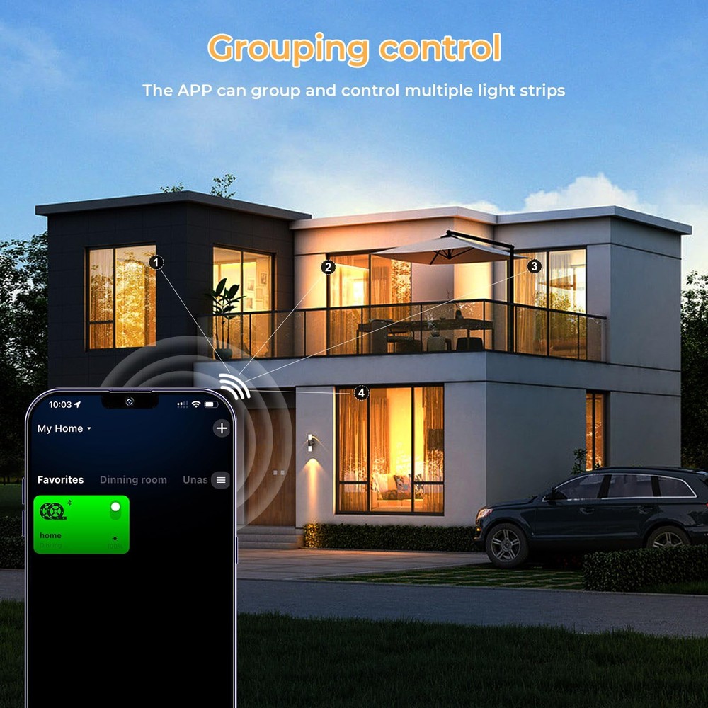 Sumaote Single Color LED Strip Lights WiFi Controller, Compatible with White