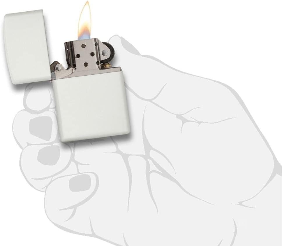 Zippo Lighter- Personalized Message Matte Colors Windproof Lighter White #214