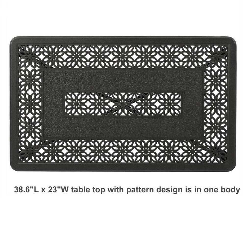 Outdoor Table Rectangular Patio Retro Tables for 6 Person Bronze