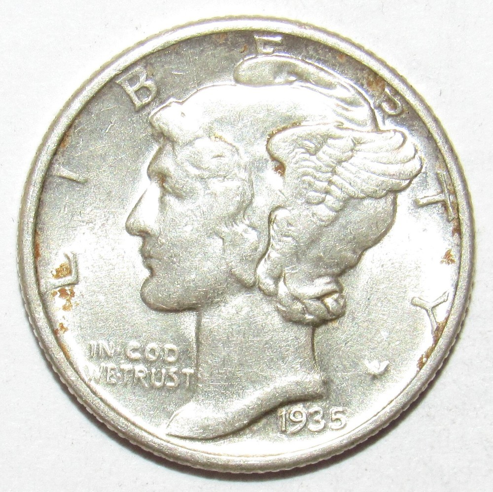 1935 Mercury Dime AU (K95)