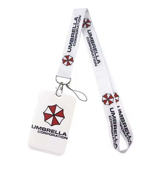 Resident Evil Umbrella Corporation Logo Lanyard ID Badge Holder Neck Strap White