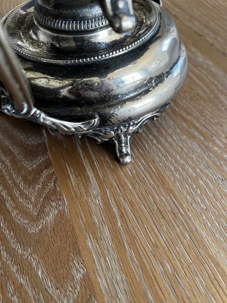 JD & Co Tea Pot Spirit Kettle Burner Wick Silver Plate