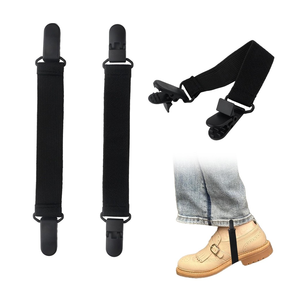 Pretwad 4 PCS Adjustable Boot Straps for Cowboy Boots - Black