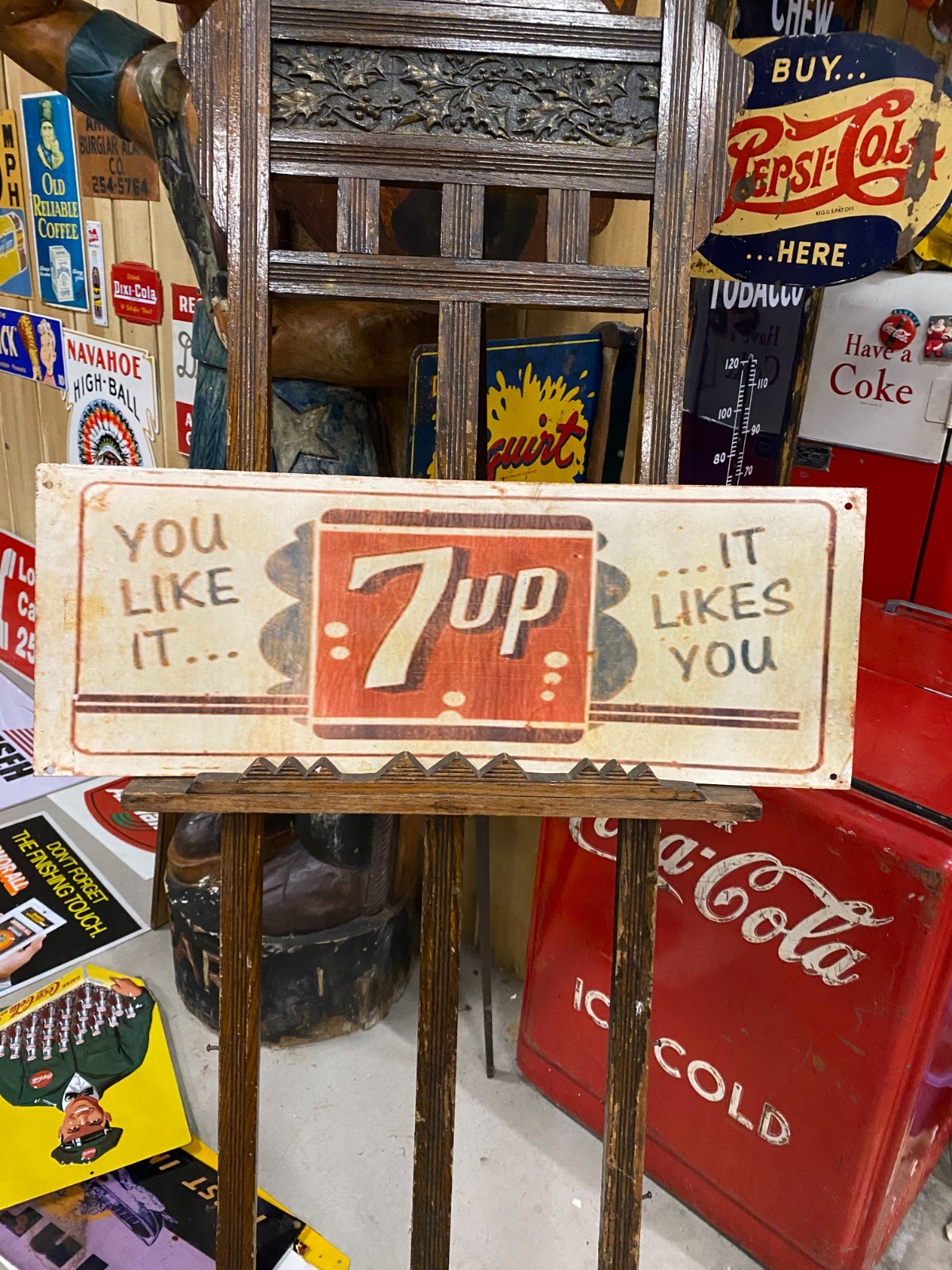 7UP SODA COLA Metal Sign 29 1/2" x 11" GAS OIL