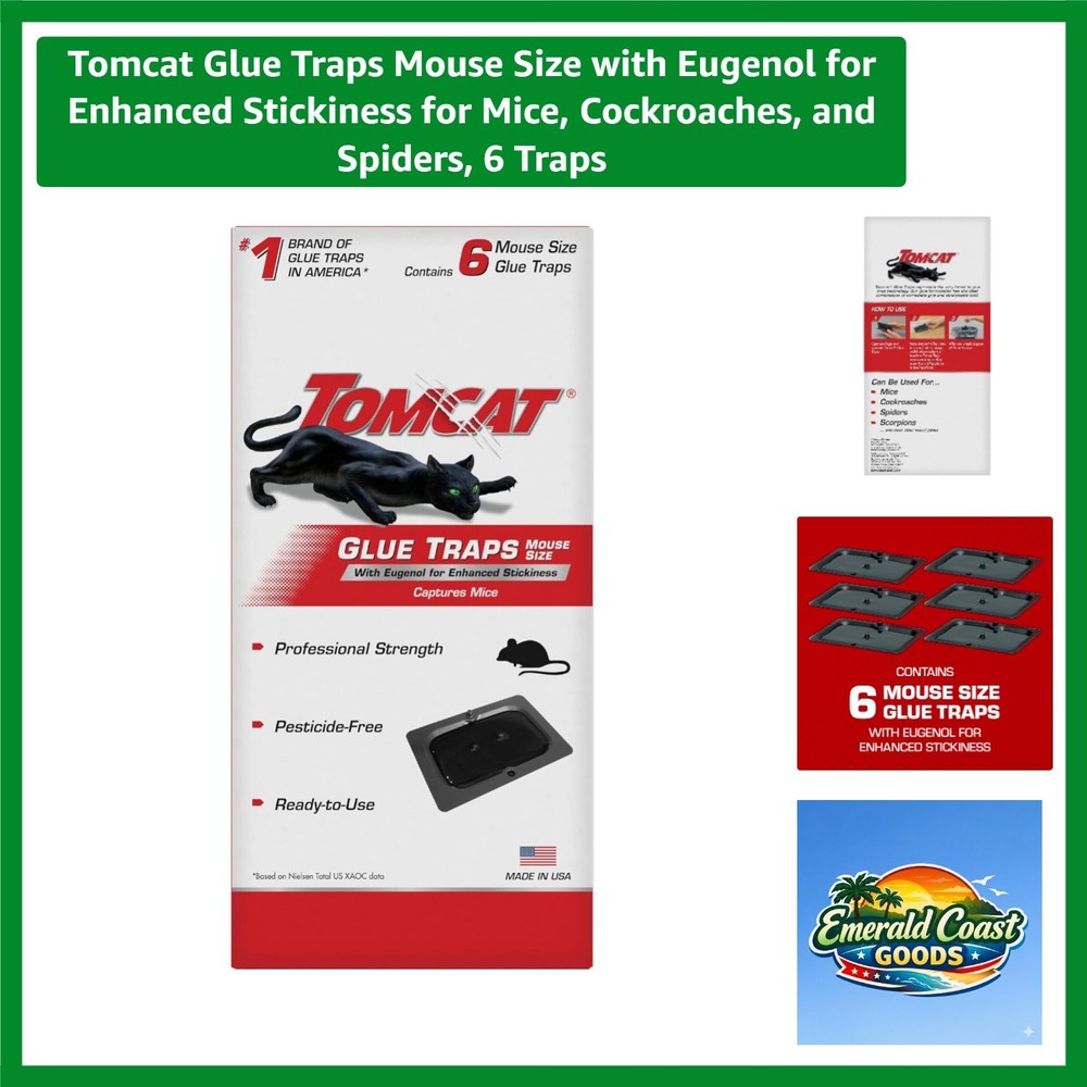 Enhanced Stickiness Glue Traps - 6 Pack for Immediate Pest Control Effectiveness