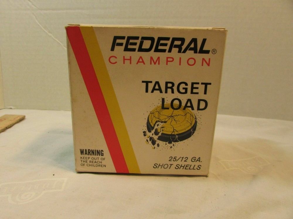 VINTAGE FEDERAL CHAMPION TARGET LOAD 12GA SHELLS Box Empty
