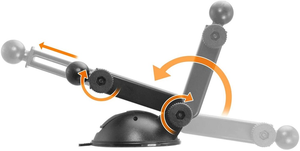iBOLT Tabdock Slim Suction Cup Extender -Holder /Mount for Your Windshield , Das