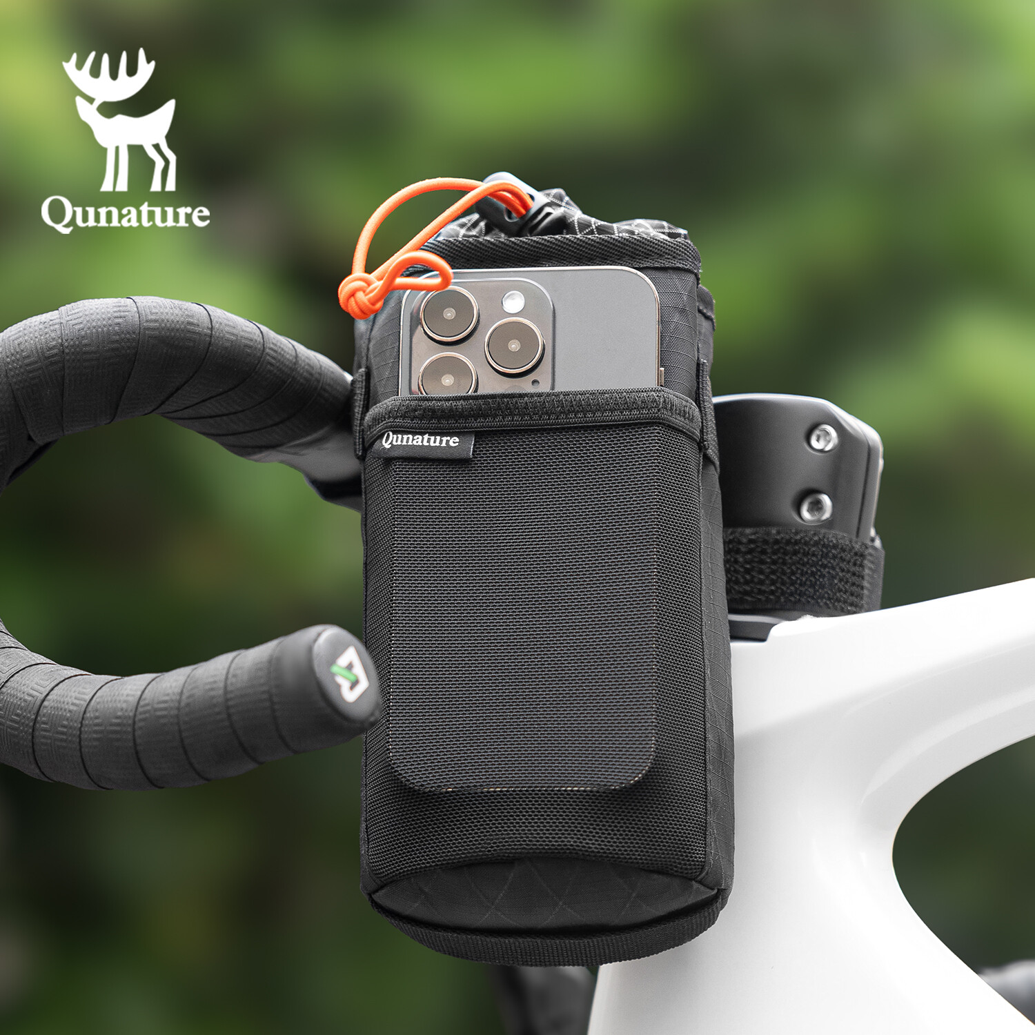 Qunature Bike Handlebar WaterBottle Bag DrinkCup Holder Front Insulated Stem Bag