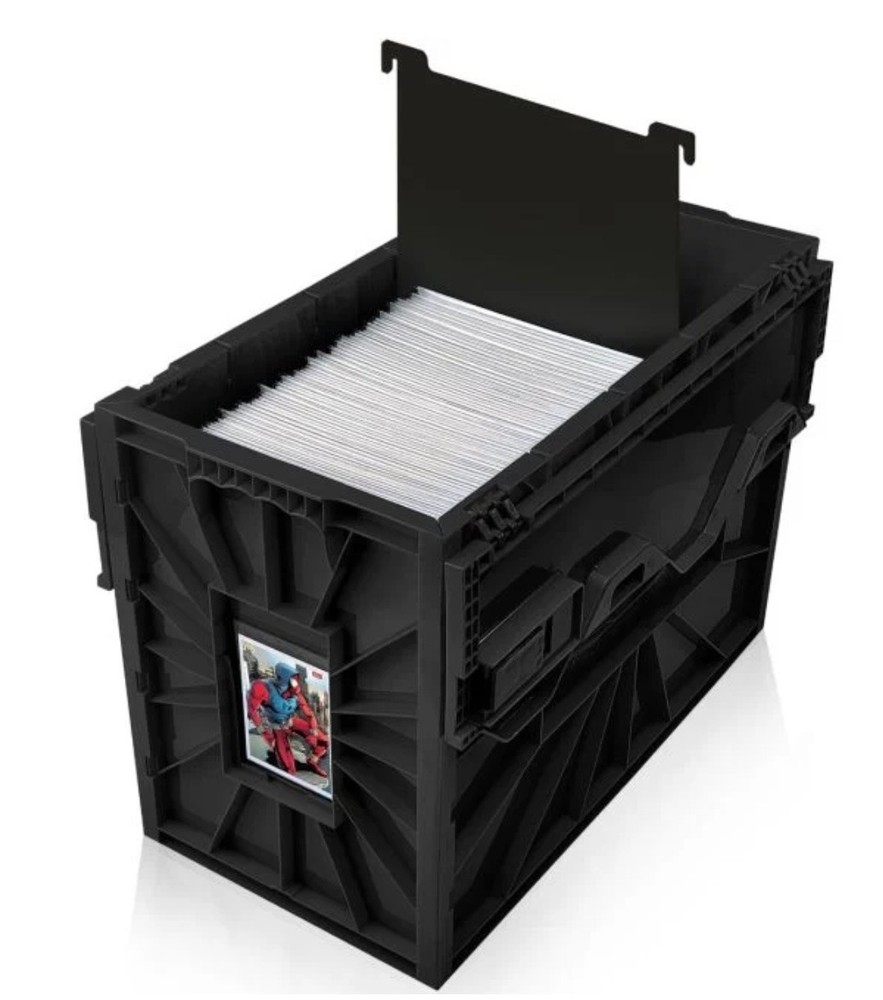 BCW Short Comic Bin Stackable w/ Locking Lid (Black Plastic) -  FREE Shipping!