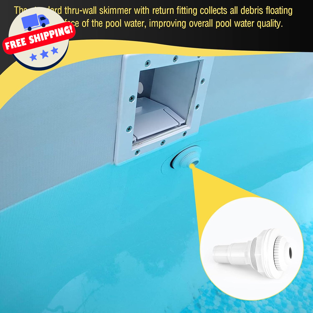 Pool Skimmer Kit Above Ground Standard Thru Wall Complete White Box System