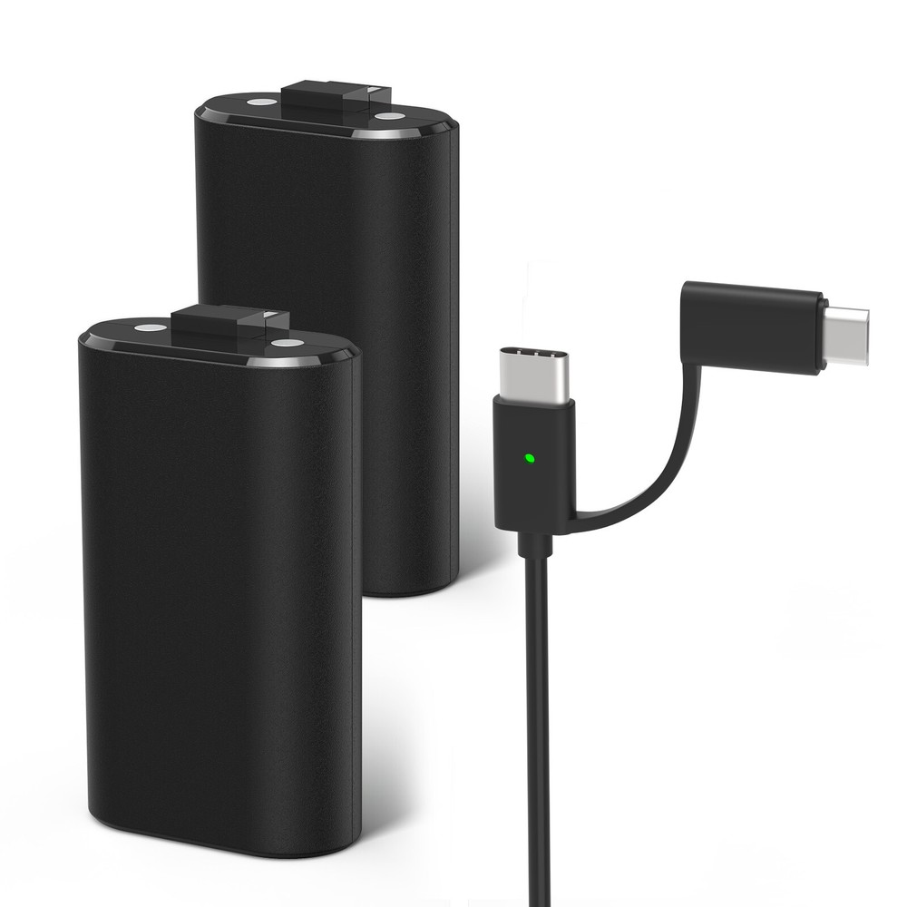2 x 3600mAh Rechargeable Battery Pack For XBox One Controller+USB Charging Cable