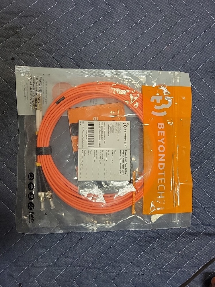 Beyondtech PureOptics Optical Fiber Patch Cable OM1 62.5/125um Duplex 5 Meter...