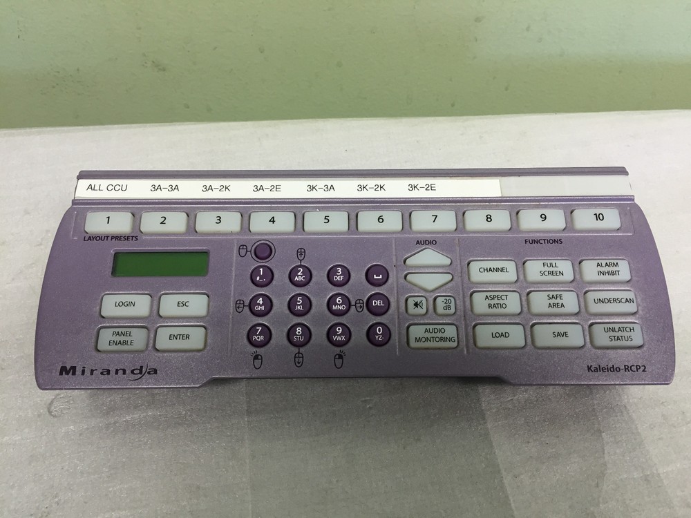 Miranda KALEIDO-RCP2 Ethernet Remote Control Panel for the Kaleido-X System