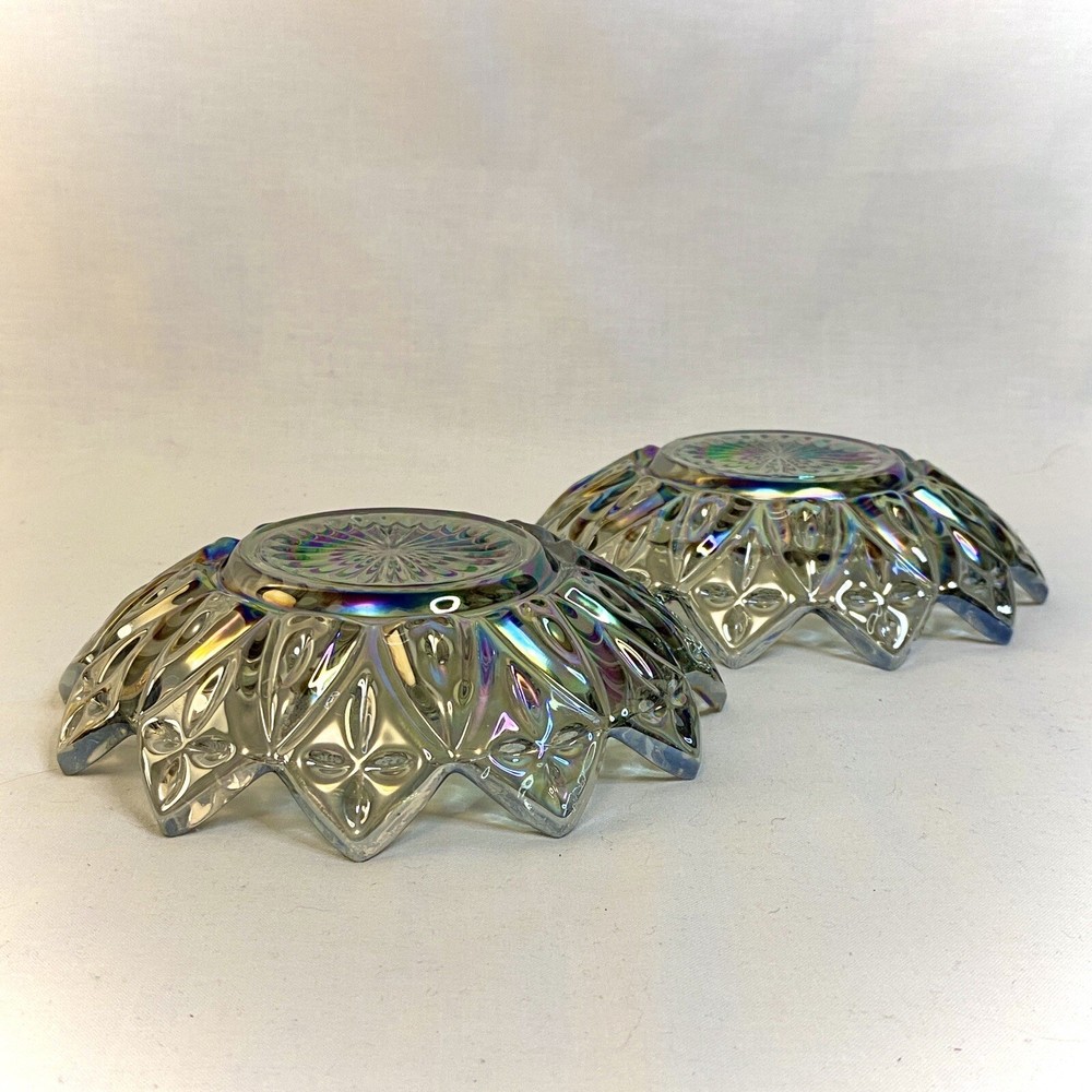 Iridescent Smoke Glass Saucers