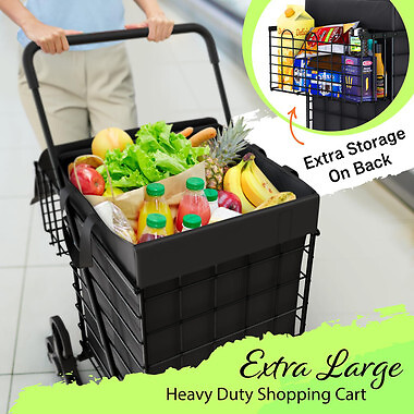 Stair Climbing Cart Foldable Shopping Cart w/ Waterproof Bag