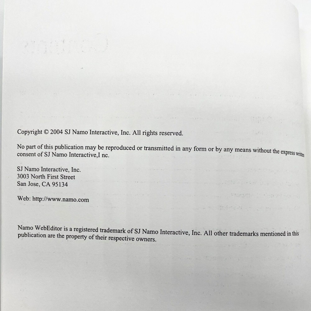 SJ Namo Web Editor 6 User Manual Book Computers Internet Website Design 2004