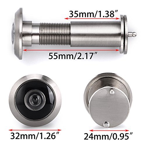 Security Peek Peep Hole Solid Brass With Privacy Cover For Front Door Viewer 2pc