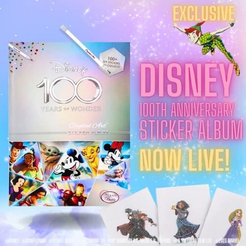 Craft Buddy Disney 100 Years of Wonder Crystal Art Sticker Starter Pack
