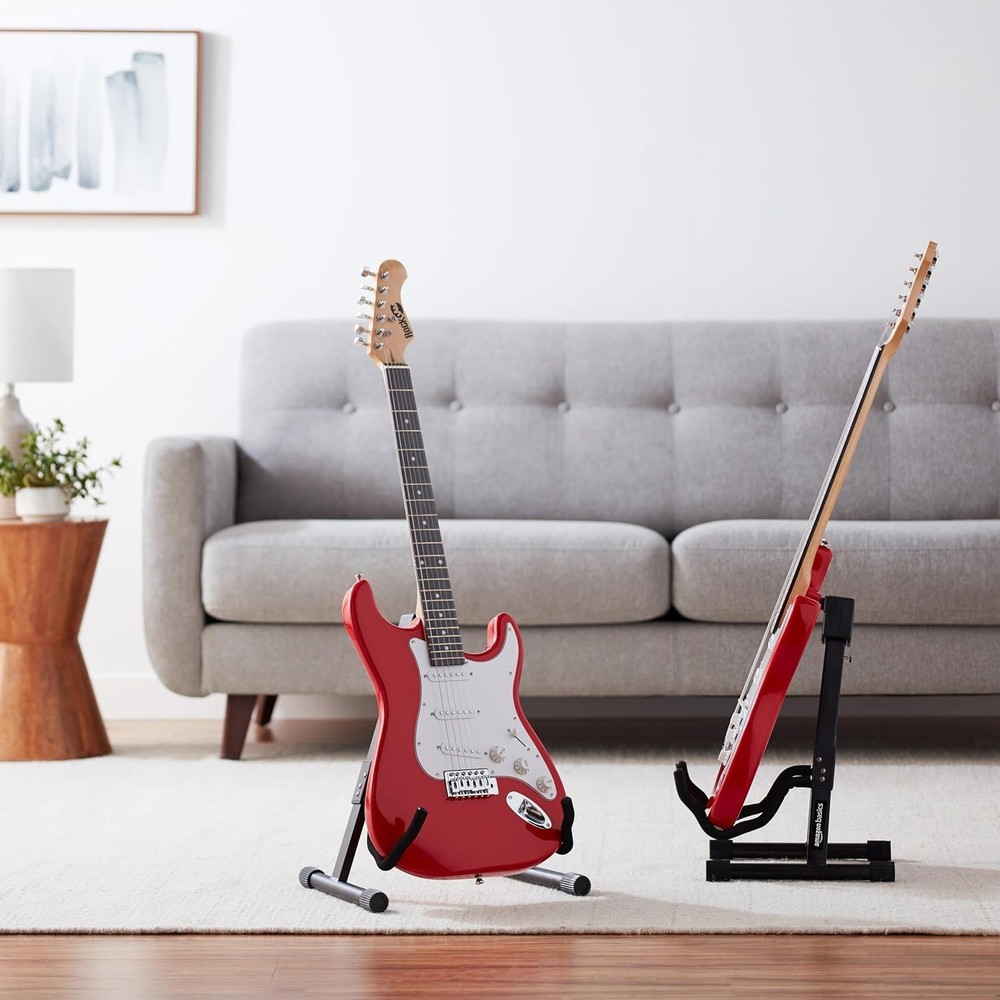 Adjustable A-Frame Guitar Stand – Lightweight, Portable with Soft Foam Arms