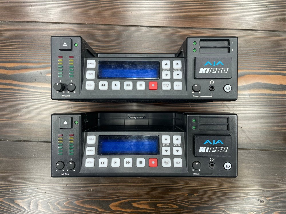 2 AJA Video Systems Ki Pro Recorders + Rackmount + 4 Storage Modules – Used