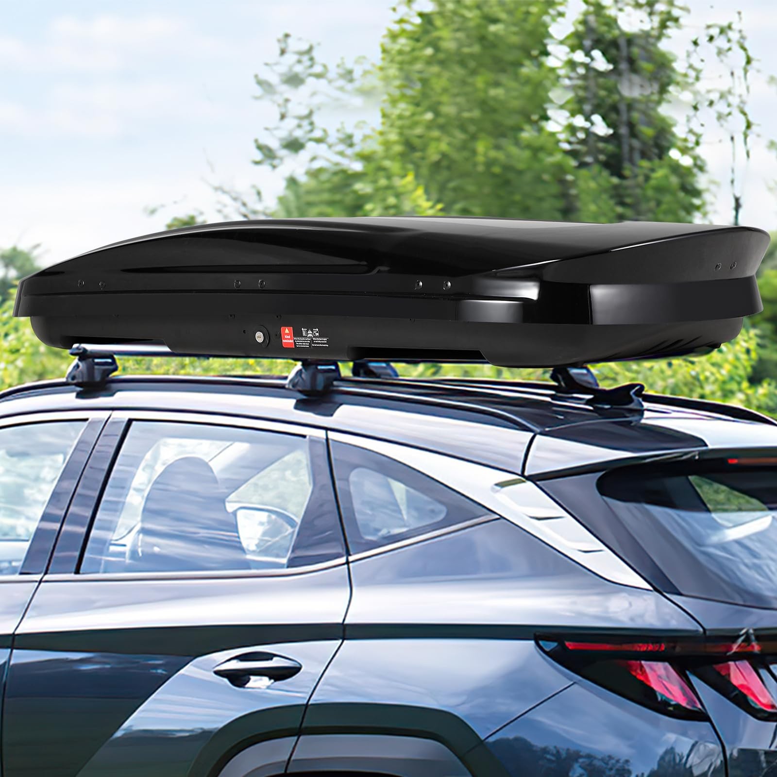 Heavy Duty Hard Shell Roof Top Cargo Carrier Waterproof Storage Box 17 Cu. Ft.