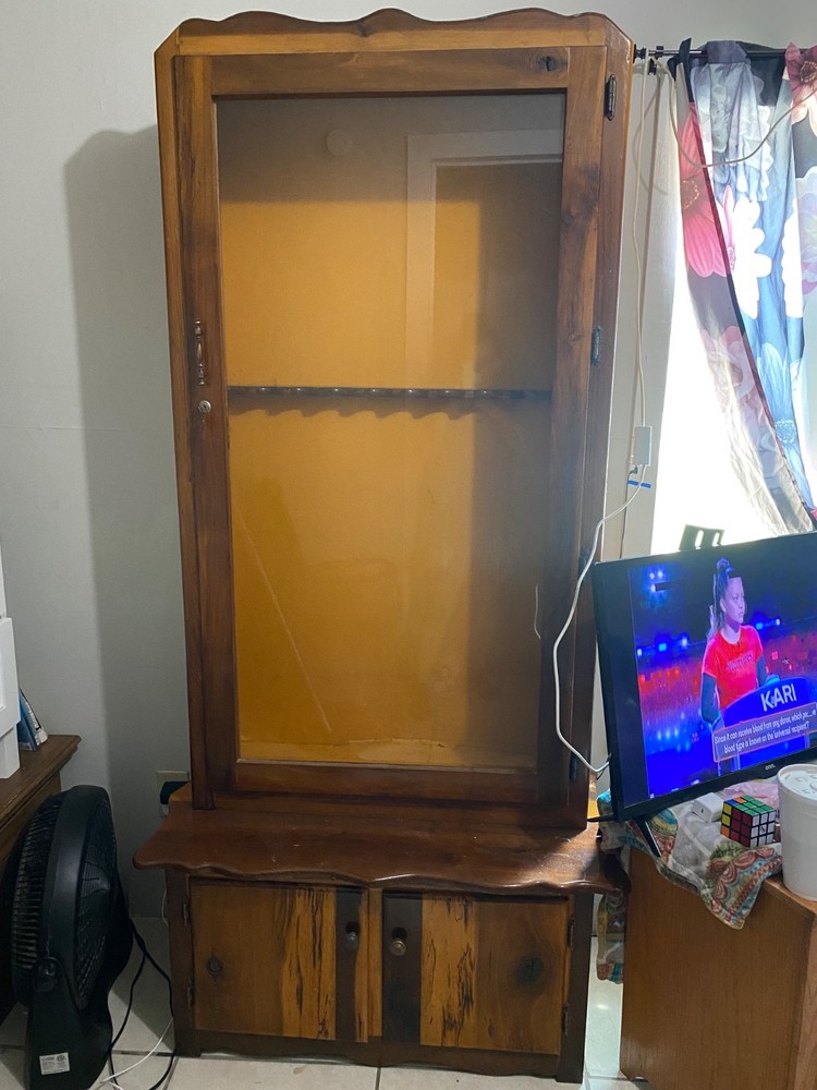 gun cabinet wood pre-owned