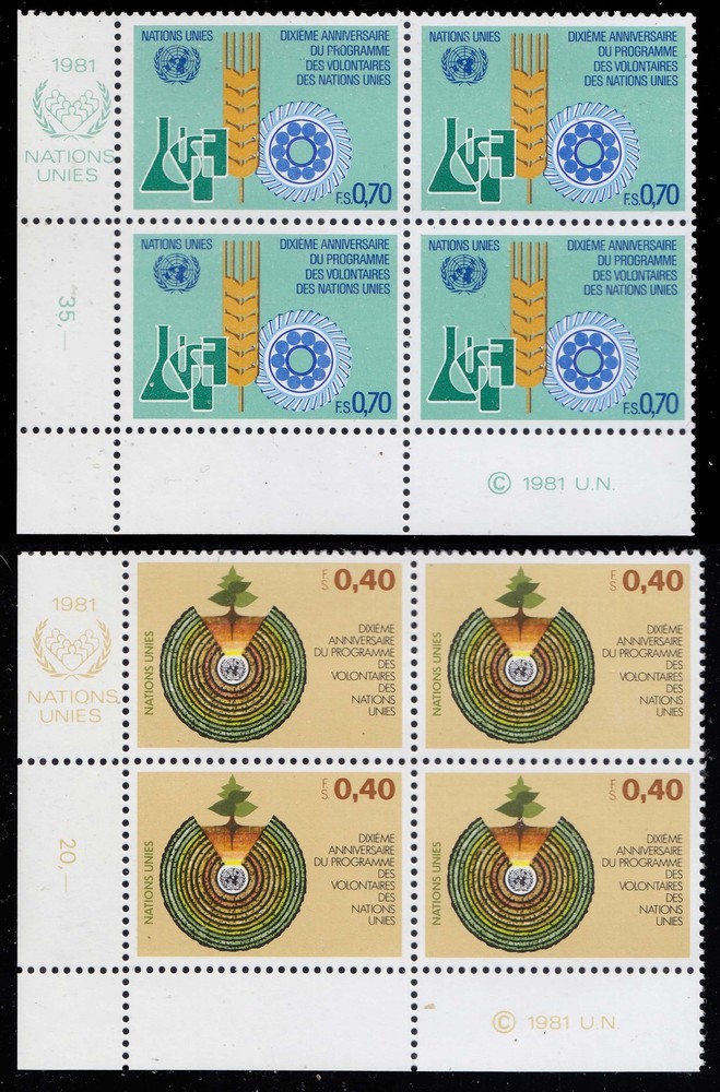 United Nations Geneva Scott 103-104 Mint never hinged.