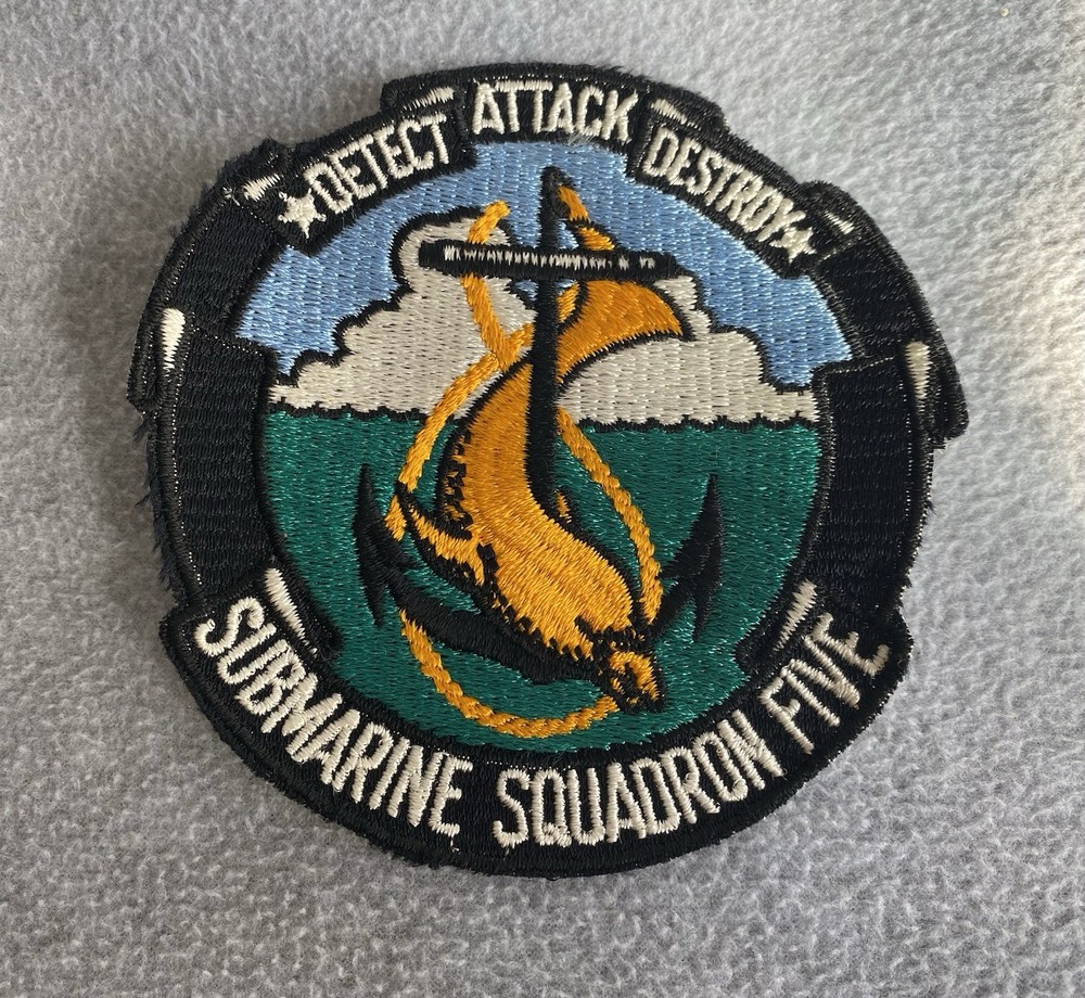 Original 1970's CSS COMSUBRON 5 Commander Submarine Squadron 5 Navy Ship Patch