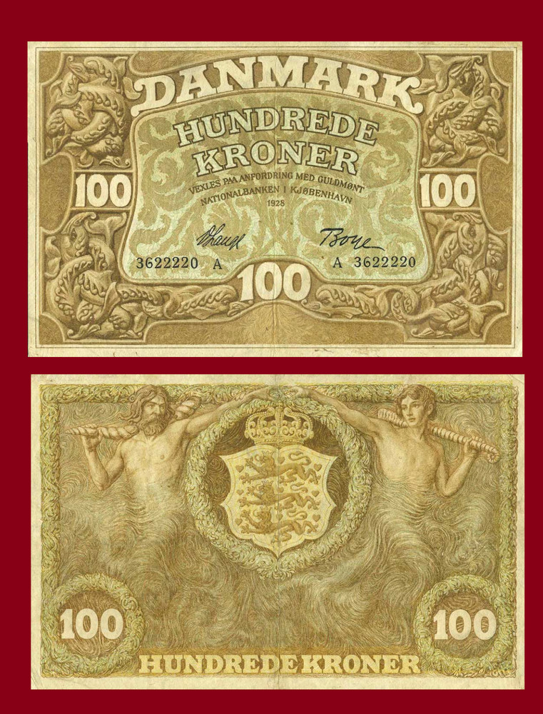 danmark 100 kroner 1928 / COPY