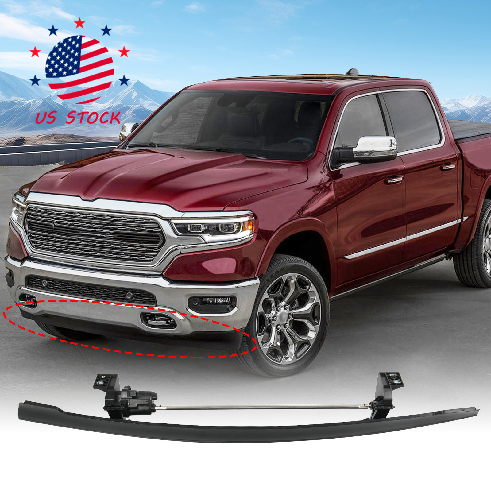 FRONT ACTIVE AIR DAM FOR 2019 2020 2021 2022 2023 RAM 1500 DT 68274406AH